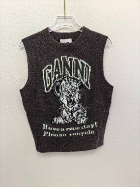 GANNI Tiger Knit Sweater Vest